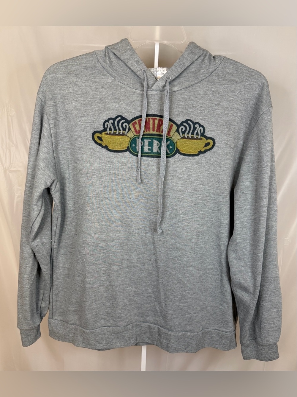 Friends Central Perk Gray Hoodie Sweatshirt XL TV Show Graphic Pullover
